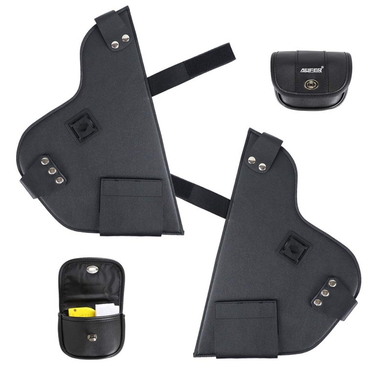 AUFER Motorcycle Highway Crash Bars Cover Soft Lowers Chaps Leg Warmer Bag Lower Wind Deflectors Engine Guard Bag Cover Compatible with for Indian Chief Chieftain Road Master Springfield 2014-Up - Image 5